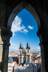 Fototapeta premium Stare Mesto (Stare Miasto), Praga, Czechy, widok z lotu ptaka.