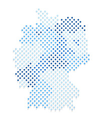 Deutschland Karte blau gemacht aus 3D Kugeln