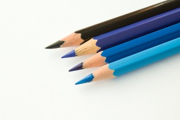 Fototapeta premium shades of blue crayons
