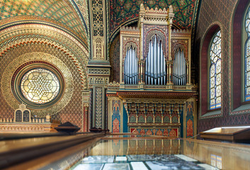 The Spanish Synagogue in Prague. Czech Republic. Organ.