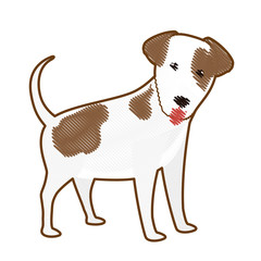 cute dog icon over white background. colorful design. vector illustration