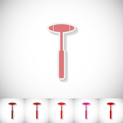 Medical hammer. Flat sticker with shadow on white background