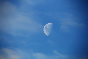 White moon in sky