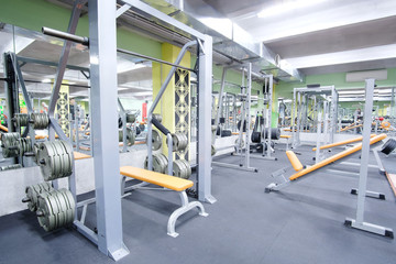 dumbbells in a fitness hall