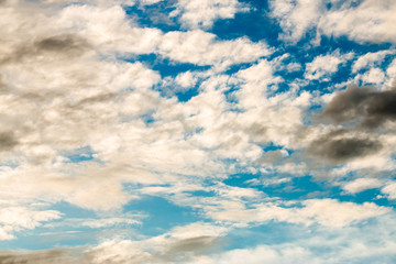 colorful dramatic sky with cloud at sunset