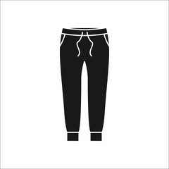 Joggers trousers or pants simple silhouette icon on background