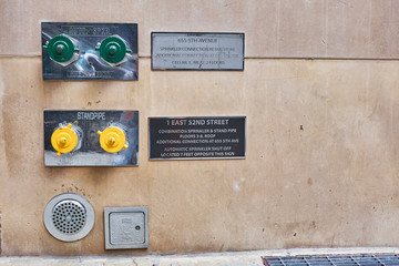 Combination standpipe sprinkler connections for attaching water hoses in case of fire