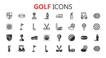 Simple modern set of golf icons. Premium symbol collection. Vector illustration. Simple pictogram pack.