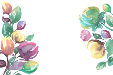 floral panel in retro style illustration of a watercolor - 133577435
