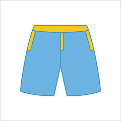 Men shorts simple flat icon on background