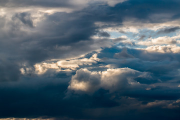 colorful dramatic sky with cloud at sunset