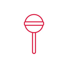 lollipop sweet candy sugar line icon red and white red on white line icon