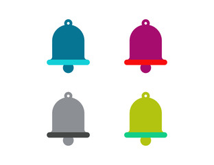 Vector colorful set of flat christmas bells