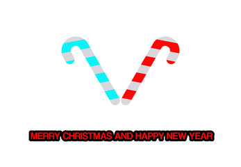 Vector flat greeting card christmas and new year