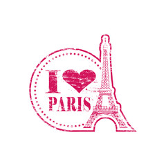 Fototapeta na wymiar I Love Paris Stamp