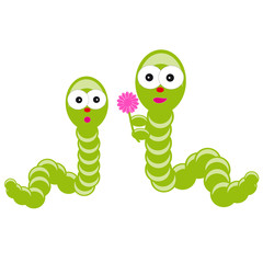 Obraz premium Worms on white background