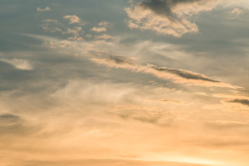 colorful dramatic sky with cloud at sunset