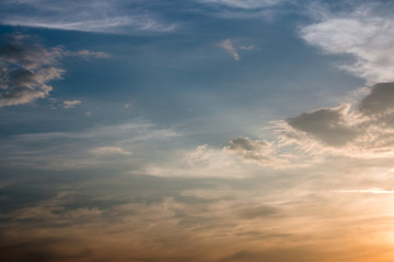 colorful dramatic sky with cloud at sunset