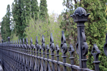 Iron fence line.