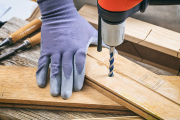 Man working with a drill