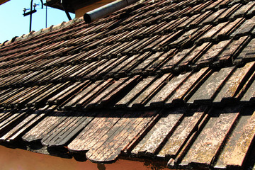Ceramic slate roof in Romania.
