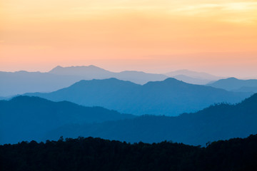 colorful dramatic sky with cloud at sunset