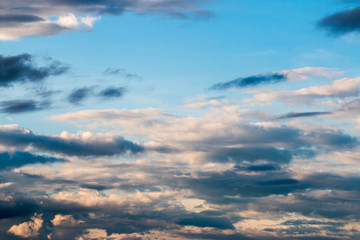 colorful dramatic sky with cloud at sunset