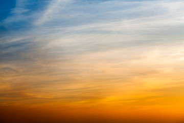 colorful dramatic sky with cloud at sunset