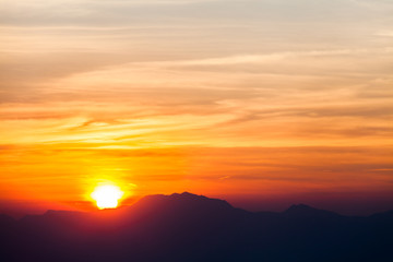 Fototapeta premium colorful dramatic sky with cloud at sunset
