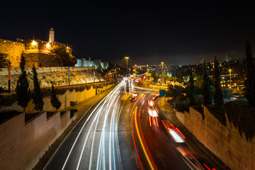 Fototapeta na wymiar Tower of David by night