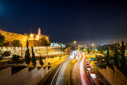 Tower of David by night