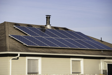 Solar panels on the roof of a home