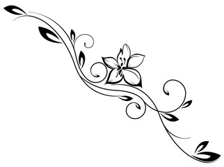 Flower Swirl design Tattoo Vector