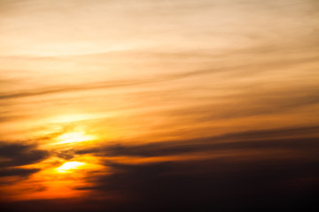 colorful dramatic sky with cloud at sunset