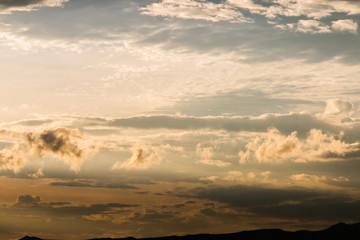 colorful dramatic sky with cloud at sunset