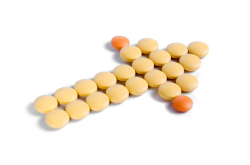 Medicine pills on a white background