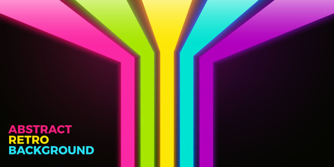 Vector vivid bright background with colorful neon lines