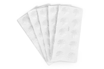 Medicine pills on a white background