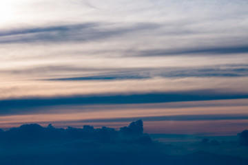 colorful dramatic sky with cloud at sunset