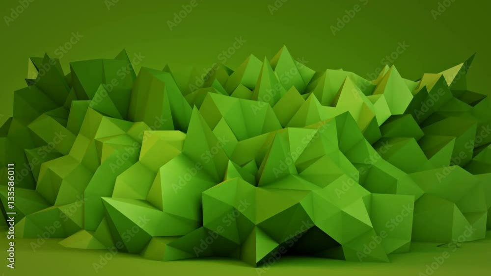 Poster green surface in studio. semless loop abstract 3d render animation. 4k uhd (3840x2160)