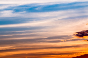 Obraz premium colorful dramatic sky with cloud at sunset