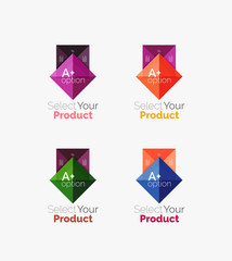 Set of square abstract backgrounds or infographics for content
