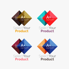 Set of square abstract backgrounds or infographics for content