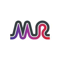 Initial Letter MR Linked Design Logo