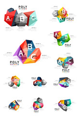 Abstract triangle low poly infographic template