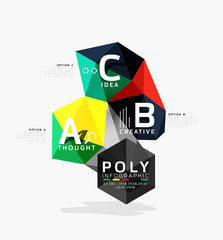 Vector low poly geometric infographics