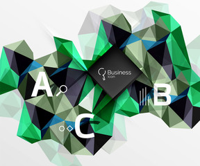 Polygonal triangle abstract background with infographics