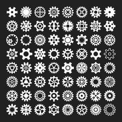 Gear icons isolated vector illustration.