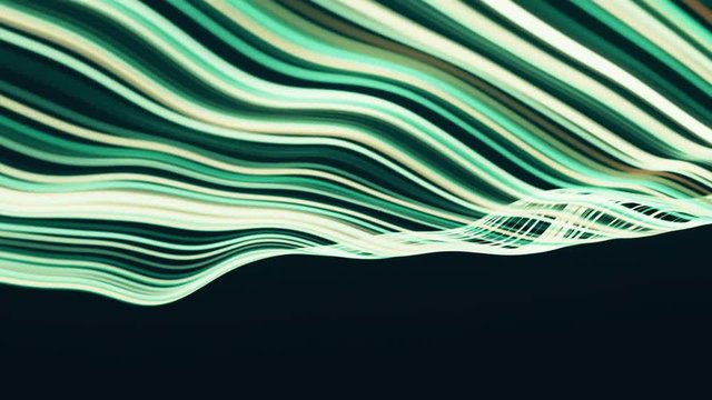 Slow motion and glowing waved lines, abstract background.