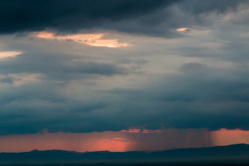 colorful dramatic sky with cloud at sunset